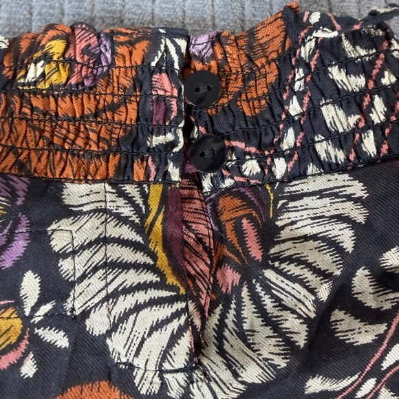 Double D Ranch Chiapas Baby Doll Dress L Floral Mock Neck Smocked Puff Sleeve - Picture 7 of 8